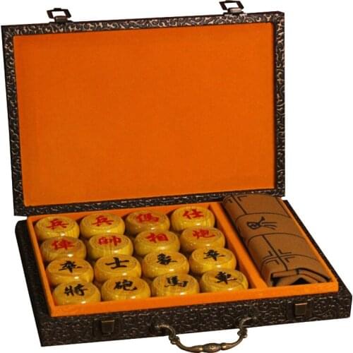 High grade Phoebe wood chess tourism board game set pu leather board