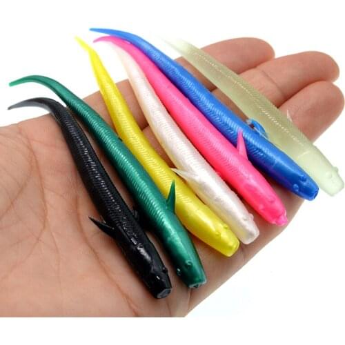 WLDSLURE 8Pcs 10cm 3g Soft Worm Bait Loach Fishing Jerkbait Fishing Lures Swimbait Pesca