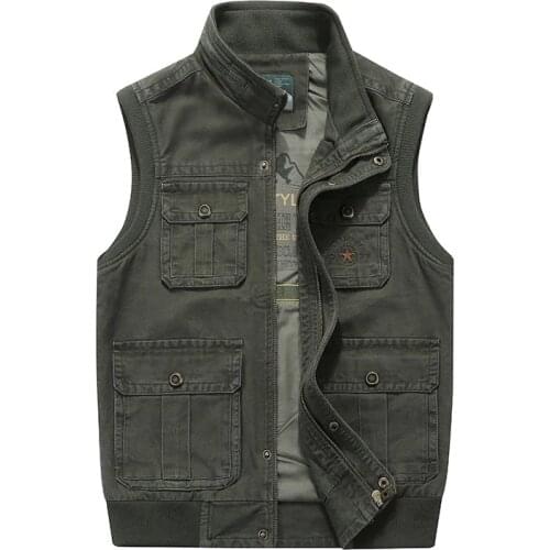 7XL 8XL Military Outwear Vest Men Multi Pocket Cotton Vest Male Photographer Shooting Waistcoat Sleeveless Jacket Travel Vests