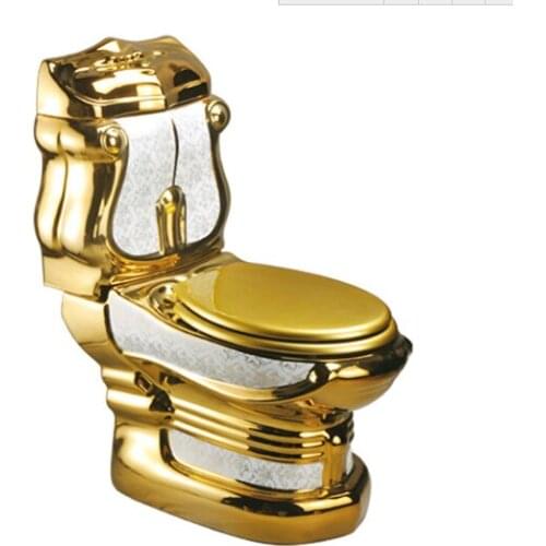European style gold toilet gold plated toilet full gold split color toilet color gold toilet
