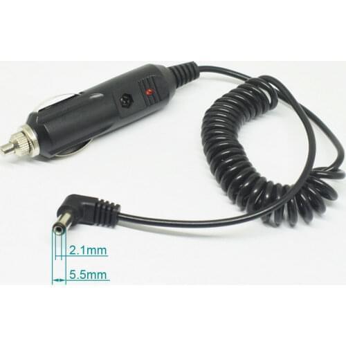 1pc Right Angle DC Plug 2.1x5.5mm to Car Cigarette Lighter Power Supply Cable