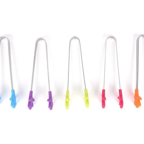 1PC Stainless Steel Food Clip Hanging Hand Silicone Tongs Vegetable Fruit Salad Cake Clip Food Tongs Kitchen Tools