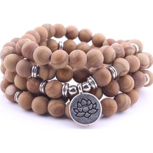 108 beads 8mm elastic adjustable Lotus life tree Buddha OM eye Chakra Reiki agate Onyx Yoga Bracelet necklace cvgb34