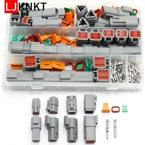 185pcs mixted Wire Waterproof Connectors Automotive Sealed Male Female Plug 2P 3P 4P Terminal Kit gray