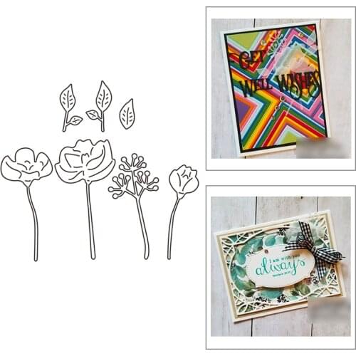 2021 New Plant Rose Flower Leaf Embossing Metal Cutting Dies For DIY Making Greeting Card Album Paper Scrapbooking No Stamps Set