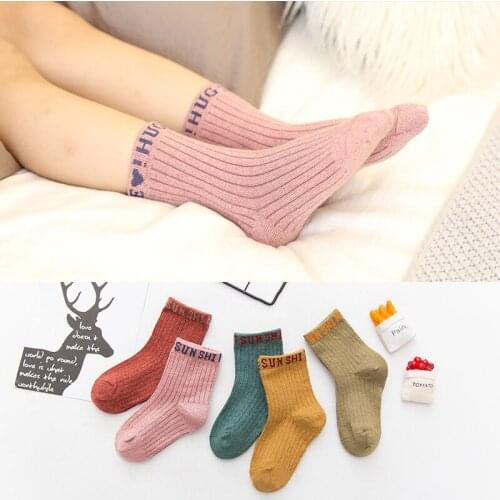 5 Pairs/Lot Children Socks for Boys Girls Winter Fall Wear Multi Color Middle tube Cotton Fashion Sports Casual Socks Baby Kids