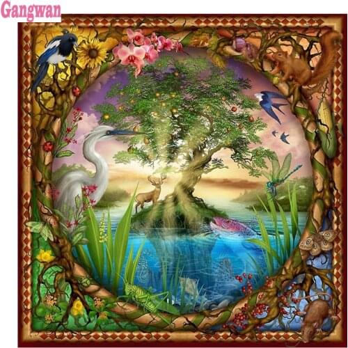 5d diamond painting tree of Life diy full square drill embroidery round diamond mosaic DIY rhinestone Animal and Tree home decor