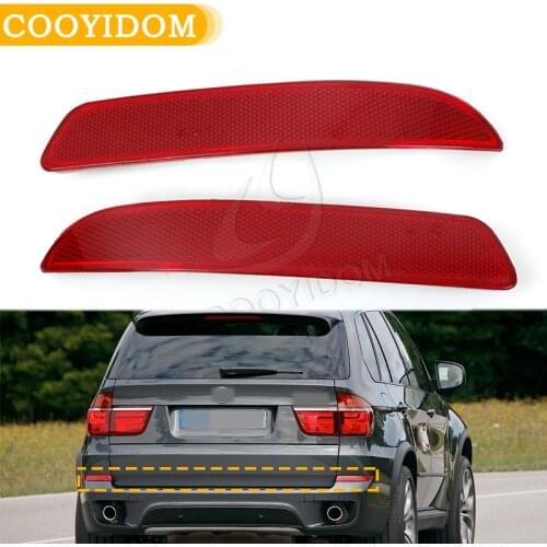COOYIDOM Left & Right Car Reflective Strips Rear Bumper Reflector For BMW E70 X5 2007-2013 63217158949 63217158950 Car Lamp