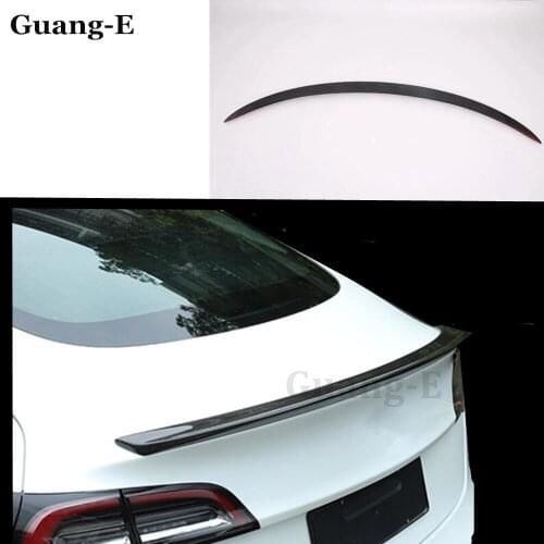 Car Rear Door Wing Tail Spoiler Frame Plate Trim Moulding Hoods Part 1pcs For Tesla Model 3 Model3 2018 2019 2020 2021