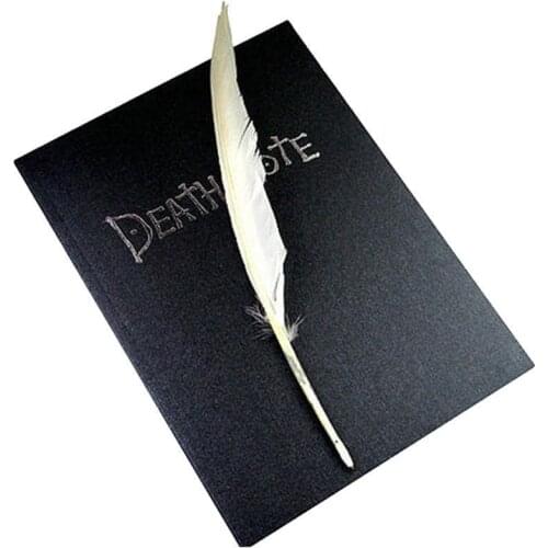 1Pcs Death Note Book Cosplay Notebook Journal Diary Notebook With Feather Pen Theme Anime Notebook Students Stationery Supplies