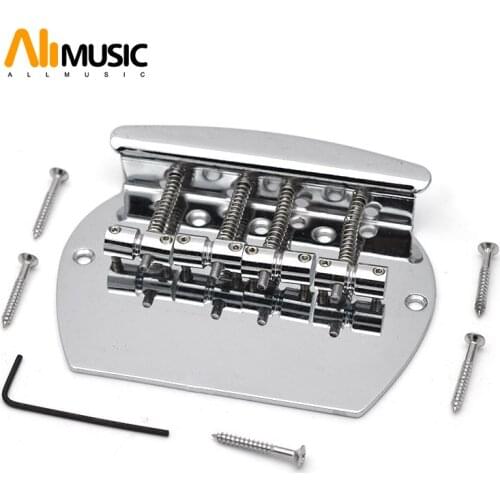 Bass Bridge Heavy 4 String Curved Bass Guitar Bridge For Electric Bass Chrome