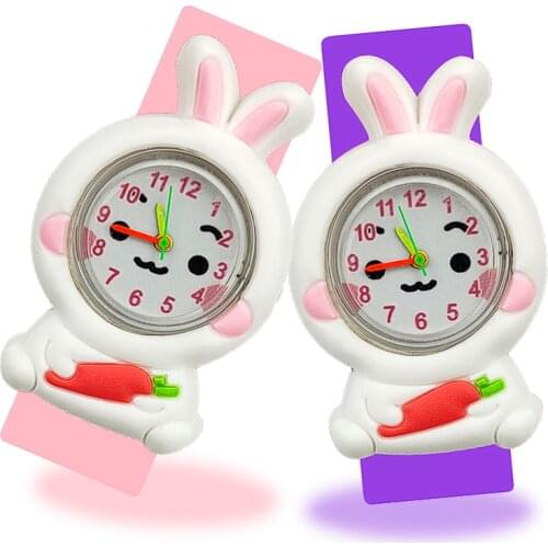 White Rabbit Kids Watches Girls Toy Gift Silicone Strap Pat Slap Wrist Children Watch Baby Clock relogio infantil montre enfant