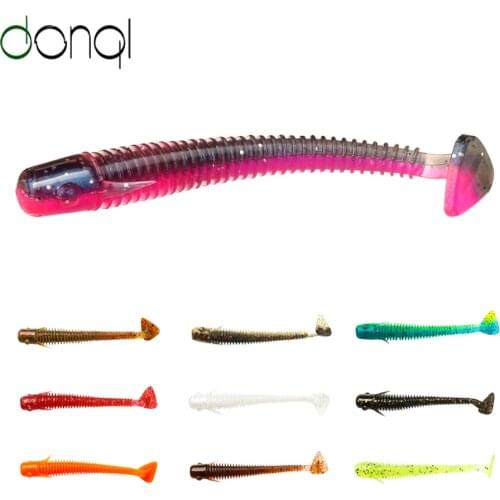 DONQL 10pcs Jig Worm Fishing Lures Silicone Soft Baits Wobblers Bass Artificial Swimbait Fishing Lures