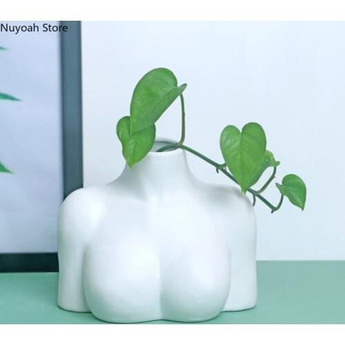 European Abstract Body Art Ceramic Vase Creative Living Room Hydroponic Planting Dried Flowers Flower Arrangement Accessories