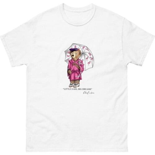 Cute Bear Graphic Women Silm Fit T-shirt Unisex Harajuku Umbrella Tops Sister Outdoors Holiday Kawaii Tee 90s Girl Hipster Shirt