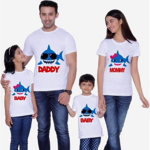 Shark T-Shirt Family Matching Clothes Mommy and Me Clothes Shark T-Shirt Boys Clothes Shark Dad Short Sleeve T-Shirt Christmas
