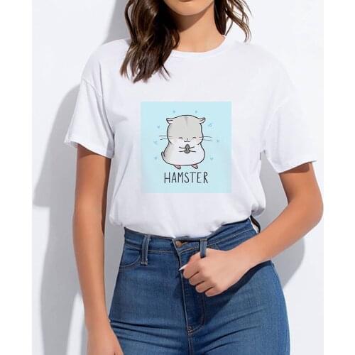 Hamster Oversize Tshirt Animal Fashion Beautiful T shirt Women Womens shirt Spring Summer футболка женская Harajuku T-shirts