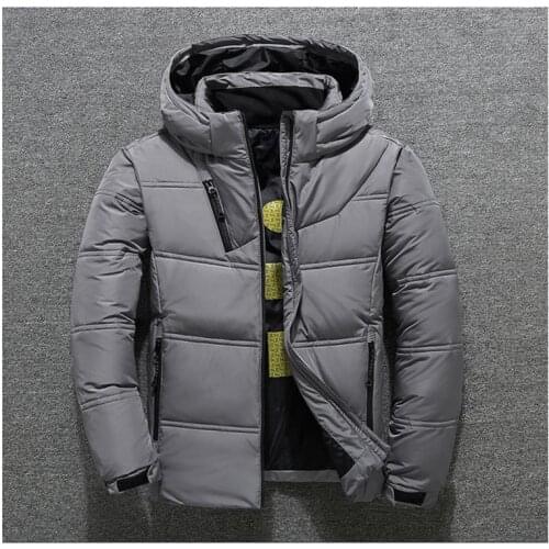 Hot Sale Windproof Down Jackets Men Warm Hooded Winter Outerwear High Quality Smart Casual White Coats Male Padded Jacket