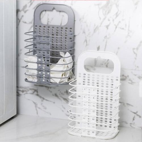 Household Clothes Storage Basket Folding Bathroom Living Room Clothing Storage Organizer Box Wall-mounted Laundry Baskets