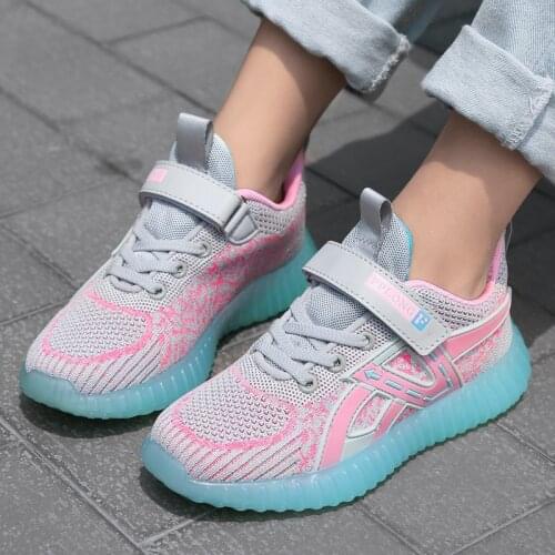 Girls Sneakers Children Shoes For Girls Shoes Kids Sneakers Breathable Mesh School Footwear Rubber Hook&Loop sapato infantil