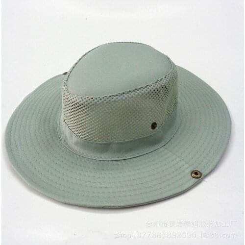 Summer Hat Mens Sun Shade Wide Brim Fashion Holiday Net Hats Male Lady Sunscreen Fishing Cool Breathable Outdoor Visor Cap H150