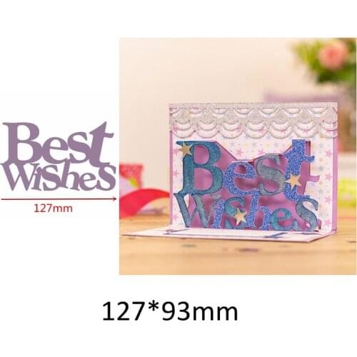 Best Wishes Pop Up Cute Words Letter Sentence Frame Metal Cutting Dies Blessing Or Wedding Cards New Hot Selling Handmade DIY