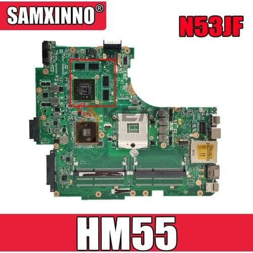 Akemy N53JF Laptop motherboard for ASUS N53J N53JF N53JG N53JQ Test original mainboard HM55