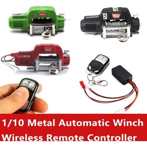 Surpass hobby Metal Automatic Winch Simulated Wireless Remote Controller for 1:10 RC Crawler Car Axial SCX10 Traxxas TRX4 D90