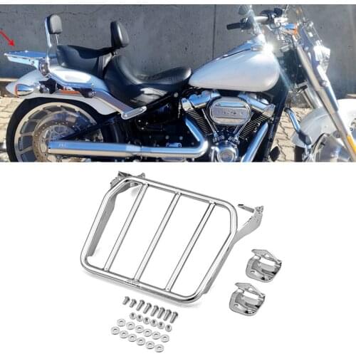 Motorcycle Accessories Detach Chrome Sissy Bar Sport Luggage Rack For 2018-2020 Harley Softail Fat Bob Low Rider