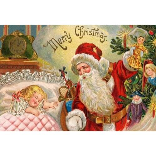 Santa Claus Girl Full Display Square Round DIY 3D Diamond Painting Kit Kid Christmas Gift Diamond Mosaic Embroidery Cross Canvas