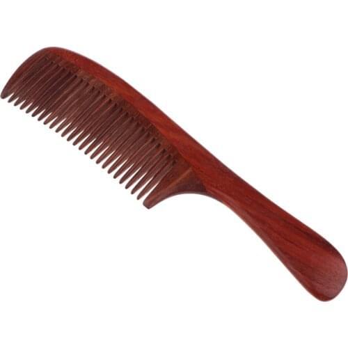 Red Sandalwood Fine Tooth Massage Comb Anti-Static Handmade Comb for Women