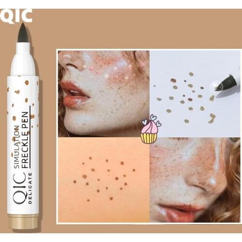 QIC Natural Facal Lifelike Freckle Pen eyeliner dual-use Brown Lasting Waterproof Dot Spot Pen Face Makeup Sunkissed Tool TSLM1