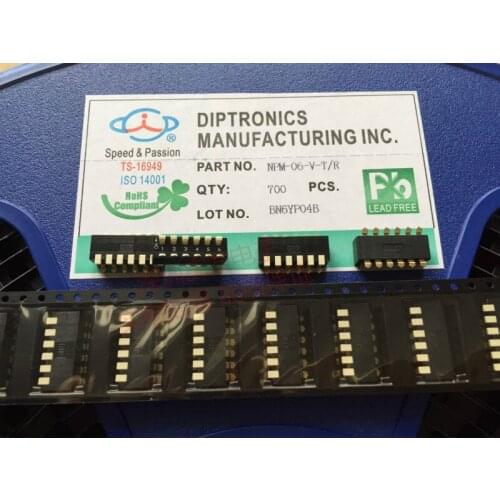 Original new 100% import DIP NPM-06-V-T/R side dial switch 6 bits 6P keyboard type patch 2.54