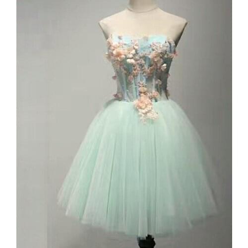 Off-shoulder Cocktail Dresses Robe Flowers elegant party 2019 Short Vestidos Homecoming Dress