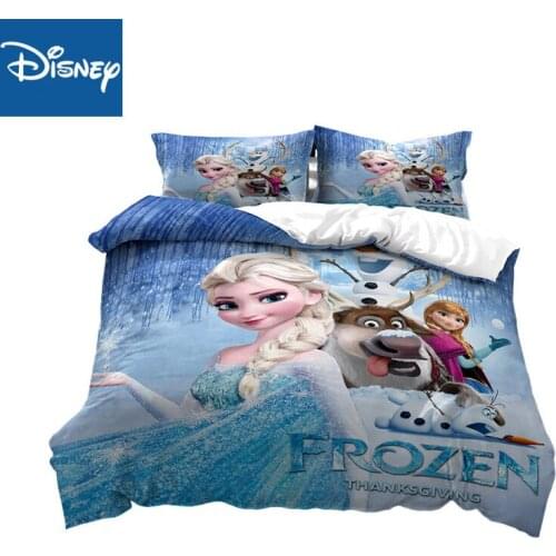 Disney AU single size beddings for girls sprincess Frozen Elsa baby home textile US twin size duvet cover flat sheet 3d printing