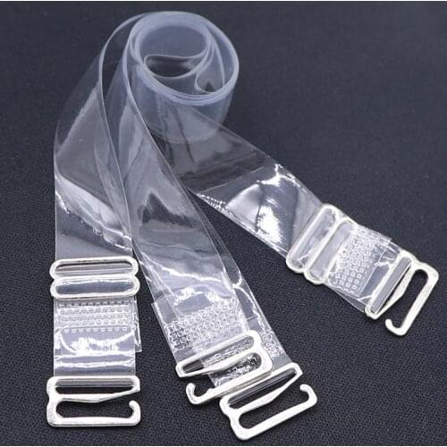 1.8 CM Wide Women Metal Buckle Bra Straps Non Slip Elastic Transparent Bra Strap Extenders Adjustable Bra Strap Accessories