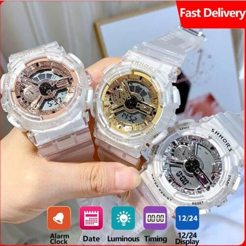 Sports waterproof watch silicone transparent watch G Style fashion Glacier Series watch female students' luminous outdoor watch