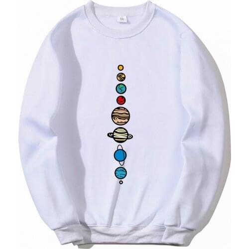 O-Neck Hoodie Planets Colour Print Men Women Sweatshirts Unisex Fashion Harajuku Hip Hop Streetwear Japanese Pullover Sudaderas