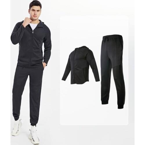 Vansydical Mens Training&Excise Suits Autum Winter Running Jogger Tracksuits Male Zipper Jackets Sweatpants Suit Gym Sportswear