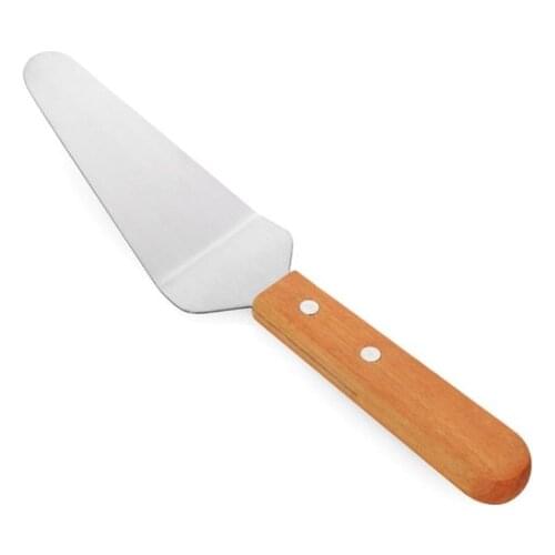 1PC Cake Pizza Decorating Spatula Smooth Stainless Steel Kitchen Knife Fondant Cake Shovel Cream Scraper with Wood Hand LB 037