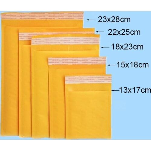 10PCS 6sizes Kraft Paper Bubble Envelopes Bags Padded Mailers Shipping Envelope With Bubble Packaging Bags Courier Storage Bags