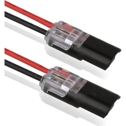 100pcs 2pin Pluggable Spring Scotch Lock Cable Connector Wire Quick Splice Connectors Led Light Cable Crimp Terminal Blocks