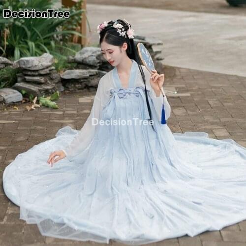 2021 lady womens hanfu costume ancient chinese fairy costumes chiffon clothing cosplsy ancient chinese costume princess dress