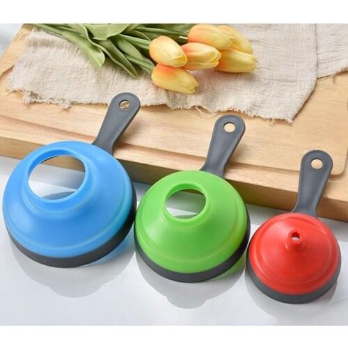 3Pcs/set Folding Telescopic Funnel For Wide Mouth And Regular Jars Kitchen Tools Food Grade Jam Spice Large Canned Jar Funnel