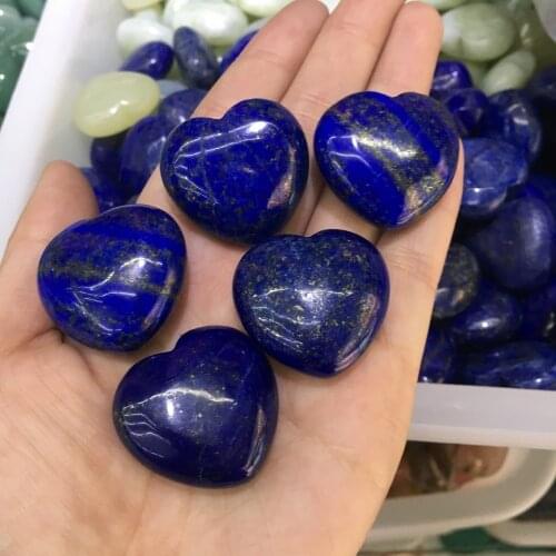 5pcs Natural crystal lapis lazuli heart energy healing