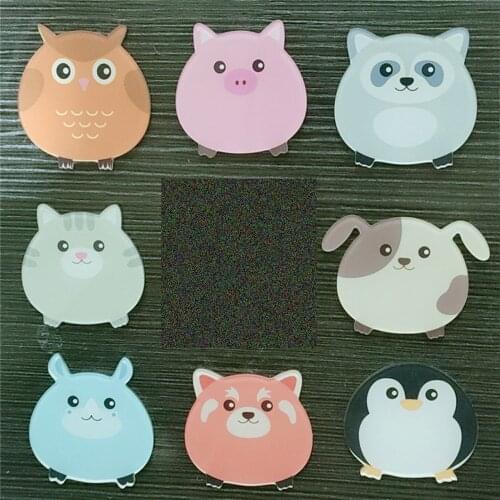 50pcs 8 Styles Mixed Cute Cartoon Animals Pig Dog Owl Cat Flatback Planar Resin Cabochon DIY Crafts Embellishments Accessories
