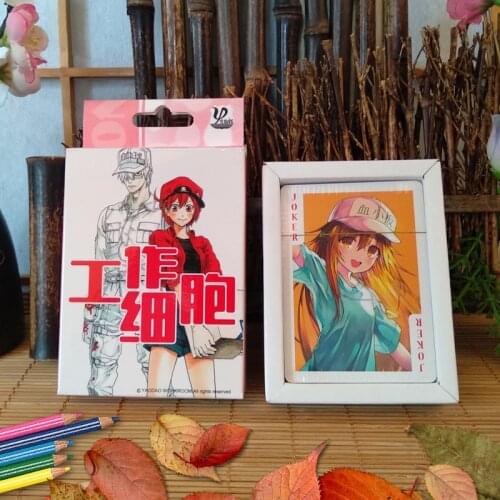 54pcs cards Anime cartoon Work cell Poker toy Cosplay cell at work Board Game Cards Hardcover poker toy gift with box