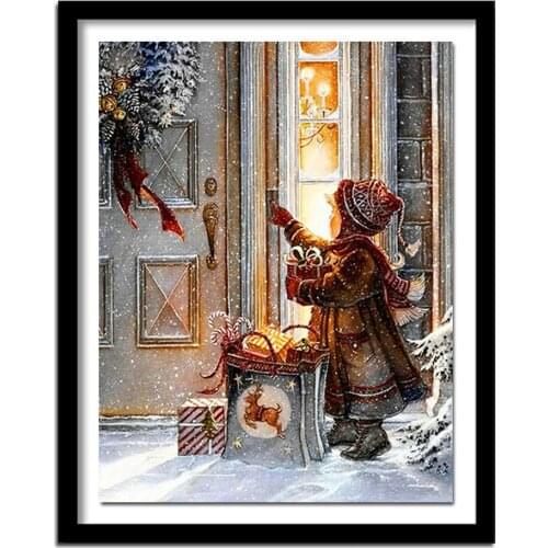 5D DIY Diamond Painting Christmas Night Diamond Embroidery Needlework Cross Stitch Landscape Full Square Gift