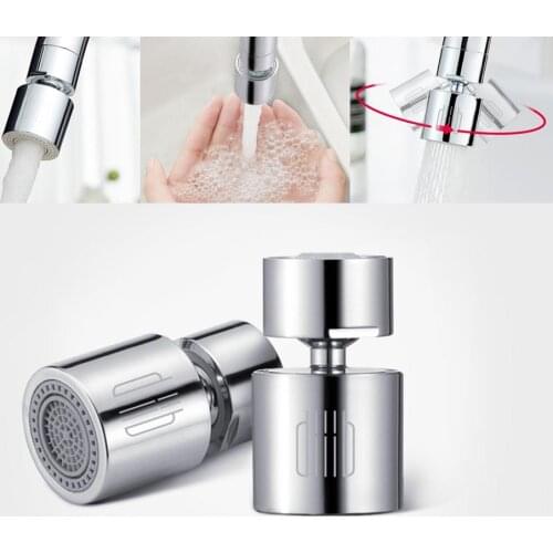 Kitchen Faucet Aerator Water Tap Nozzle Bubbler Water Saving Filter 360-Degree Double Function 2-Flow Splash-proof Tap Connector