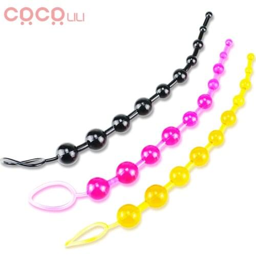 Jelly Anal Beads Orgasm Vagina Plug Soft Anal Ring Ball Anal Stimulator Butt Plug Beads Sex Toys for Men Adult Women Gay Male